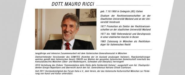 Monaco di Baviera: Dott. Mauro Ricci (esperto di diritto italiano e tedesco)